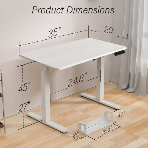 Dope Electric Sit Stand Desk With Smooth Lift 35 By 20 Inch Height Adjustable Standing Desk For Home Office Quiet Under 45dB