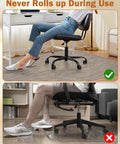 Large Office Chair Mat For Hardwood Floors 35.4 By 47.2 Inches Anti Slip PVC Desk Rug With Rattan Pattern shown in use