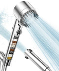 Filtered Handheld Shower Head With High Pressure Spray And Multiple Modes Power Wash For Hard Water Filter With On Off Switch For Pet Bath Chrome Finish Easy Clean Durable