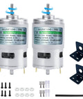 Beefed Up 12V High Torque DC Motor Upgrade Kit with Bracket, Dual Ball Bearings, 20,000 RPM, Quiet Operation, 2 Pack