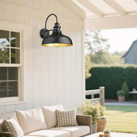 11.4 Inch Dome Barn Light Wall Sconce With E26 Socket Weatherproof Anti Rust Exterior Lighting for Porch