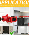 Door Lock Installation Kit With Hole Saw Set For Wood And Metal Doors, guide template shown on metal door, not for cement wall or tiles