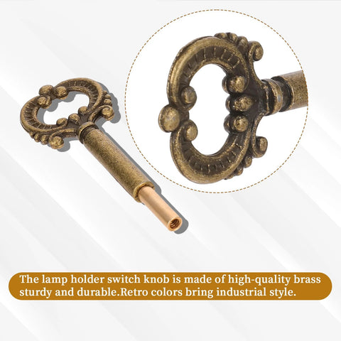 4-pack antique brass lamp turn-knob switches with 1/2-inch extensions for floor and table lamps