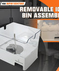 Removable Ice Bin Assembly For Whirlpool Maytag KitchenAid Ice Makers Replacement W10347093 W10347100 Fits WRF736SDAM14 WRF736SDAM13 clear plastic bin