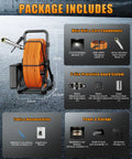 100ft Drain Camera Kit With Four Point Three Inch Screen And 23mm 1080P Probe, 8500mAh Battery, 32GB Recording, IP68 Waterproof Endoscope For Pros And Industrial Pipe Inspections, Night Vision, 12 LED Lights package includes cable, monitor, and camera head