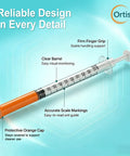 1 mL Pro Grade Fluid Transfer Tips For Lab Dispensing 31 Gauge Five Sixteenth Inch Long Eight Millimeter Individually Sealed Pack Of 100 For Clean Consistent Delivery And Accurate Measurements clear barrel and orange cap