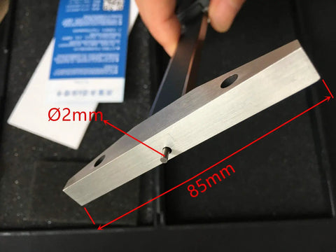 Close-up of Depth Gauge Vernier Caliper with 85mm surface, showing measurement markings for precision use in workshop projects.