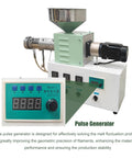 Top Shelf Desktop 3D Filament Maker Machine For PLA And ABS Plastic, High Precision Extruder showing pulse generator and control panel.