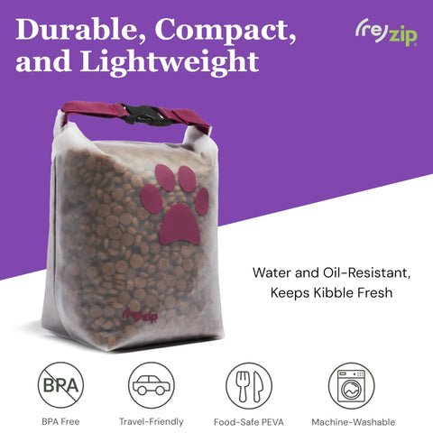 Large Roll Top Pet Food Storage Bag With Airtight Seal Keeps Kibble Fresh 40 Cup Capacity BPA Free Food Grade Pet Safe