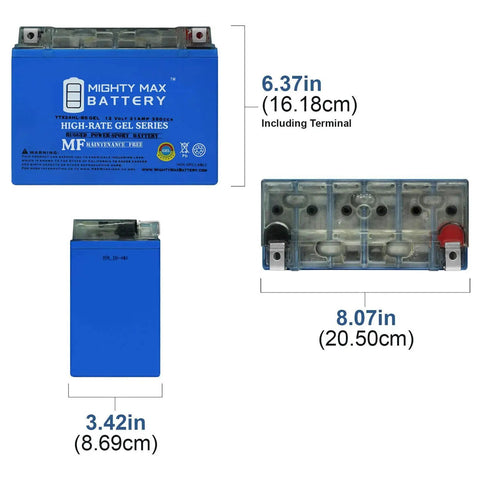 12V 21Ah GEL Motorcycle Battery YTX24HL-BS, 350 CCA, Maintenance Free, Rechargeable SLA AGM Sealed Lead Acid Powerhouse For Cruisers And Sport Bikes, Drop In Fit, Long Lasting Start Up Performance