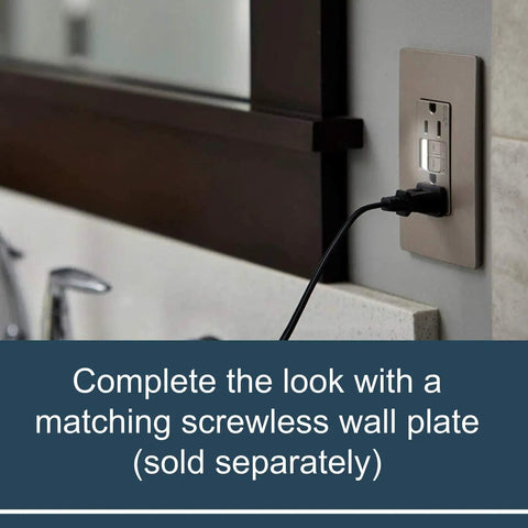Radiant 15 Amp Night Light GFCI Self Test Tamper Resistant Decorator Duplex Electrical Wall Outlet Nickel Finish in bathroom