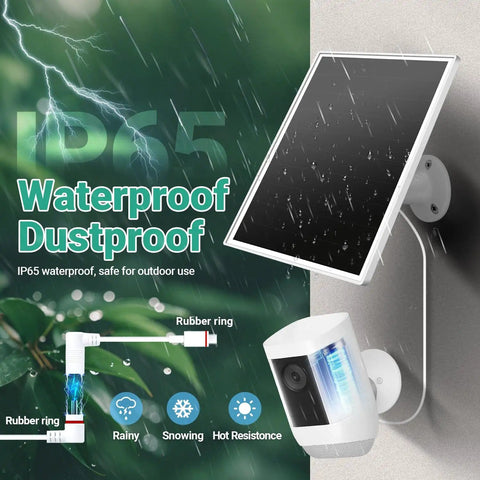 All Day Power Solar Panel Charger For Ring Stick Up Cam Plus Pro And Spotlight Cam Battery Series with waterproof design