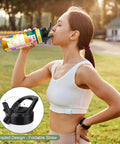 Woman drinking from Eight Pack 20oz Dope Sublimation Tumbler Set With Triple Insulated Stainless Steel Bodies in park