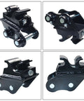 Mechanical Quick Change Hitch Coupler For Mini Excavators 0.6-3 Ton, Typhon and Other Small Diggers, front and side view