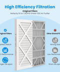 MERV-10 Filter Replacement Set For S-550 Air Scrubber, 2-Pack, showing original filter design vs. other brand filters.