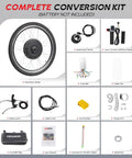 Dope 26 Inch Front Wheel Electric Bike Conversion Kit 48V 1200W Hub Motor With Three Mode Controller PAS Twist Throttle Battery