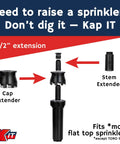 1.5 Inch Pop Up Riser Extension 10 Pack No Dig Stackable Irrigation Adapter Tool Free Height Lift Solution Easy Setup Diagram