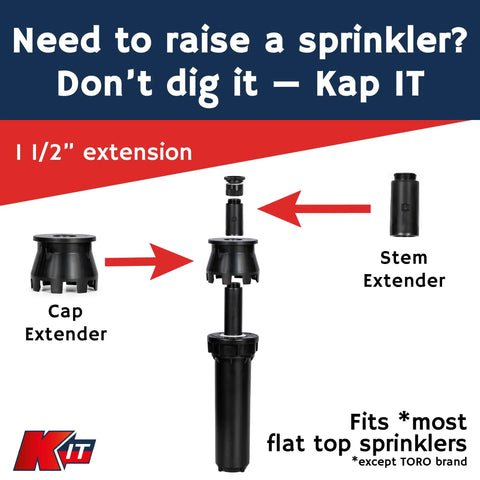 1.5 Inch Pop Up Riser Extension 10 Pack No Dig Stackable Irrigation Adapter Tool Free Height Lift Solution Easy Setup Diagram