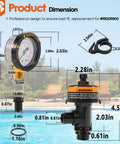 Front view of DearChan 98209800 high-flow manual relief valve with pressure gauge for pool/spa filter (1 pack).