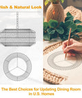 Five Light Hand Woven Rattan Chandelier With Totally Adjustable Drop From Nine To Fifty Two Inches And Soft Linen Shades For Kitchen Island Super Cozy Glow sketch with a hand drawing.