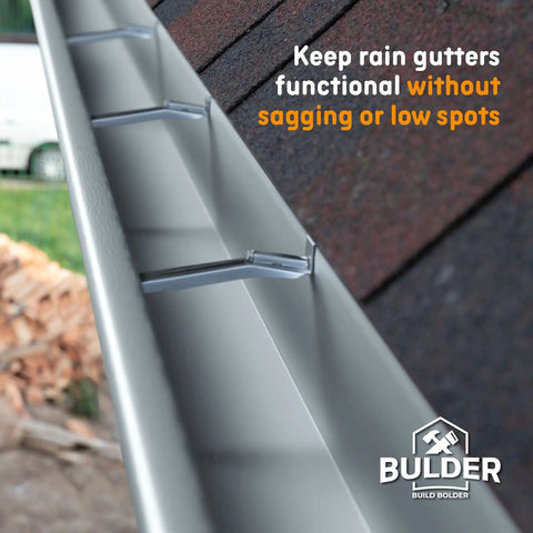5 Inch Gutter Hanger Kit With Preassembled Screw 100 Pack Hidden Bracket Clips fixing sagging aluminum rain gutters.