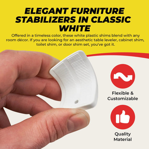 Qualihome white plastic leveling shims; flexible nonslip wedges, 20-pack