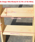 Twin Bunk Bed Ladder Replacement With 59 Inch Safety Handrail Built To Last Heavy Duty Climb Ladder wood steps dimensions.