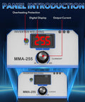 Front panel controls of Dual Voltage 110V/220V MMA Welder with IGBT Inverter, digital display, current control knob
