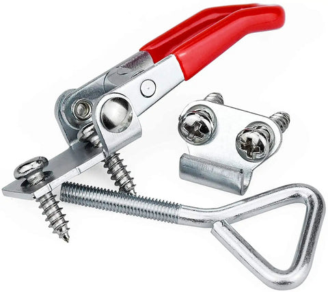 Heavy Duty Toggle Latch Pair Quick Release Cabinet Hasp Rugged Steel Clasp With Snap Tight Lever Pull And No Sweat Screw Fasteners.