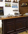 Protective Equipment Must Be Worn In This Area Sign Built Tough Aluminum 8 By 12 Inches Waterproof And Rustproof displayed above bar sink
