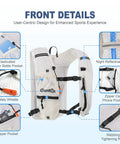 Front view of Hydration Running Vest For Men And Women With Adjustable Chest Straps, Lightweight Nylon Pack, Breathable Mesh Shoulders