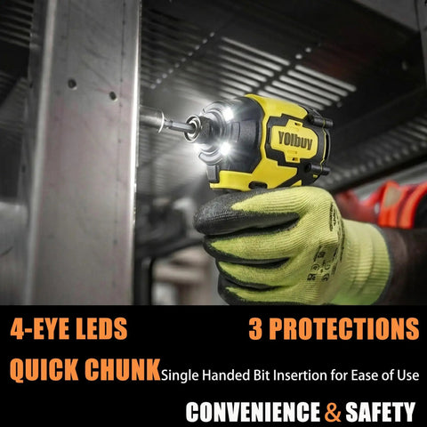 Compact Cordless Impact Driver With 1/4 Inch Hex And 4-1/4 Inch Head Only 2 Lb Weight Brushless Motor Delivers 2035 Inch Pounds Torque in use