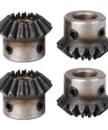 Heavy Duty Steel 4 Piece Tapered Bevel Pinion Gear Set For Hardware And Mechanical Transmission, 10mm Shaft, 1.5 Modulus, 16 Teeth