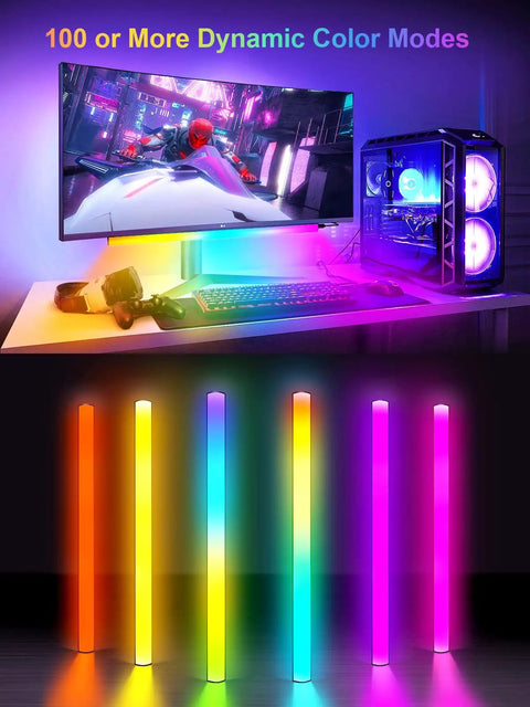 Monitor Down Light Bar RGB Desk Light for PC Setup With Dynamic Rainbow LEDs, Dimmable Brightness And Speed, Music Sync, Remote Color Change, USB Powered, Ideal For Game Room