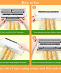 One Touch Fully Automatic Vacuum Sealer For Food Dual Use Dry And Wet With Super Strong Suction And Easy One Button Use Includes 40 Bags A Real Kitchen Must Have For Meal Prep And Long Term Food Storage usage instructions with corn.