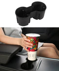 4 Piece Center Console Organizer And Cup Holder Insert For 2021 To 2023 Tesla Model 3 And 2021 To 2024 Model Y in use with beverage can