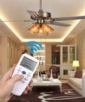 Ceiling Fan Remote Control Replacement For Hampton Bay Thermostatic Remote With Reverse Function And Auto Mode in use in living room