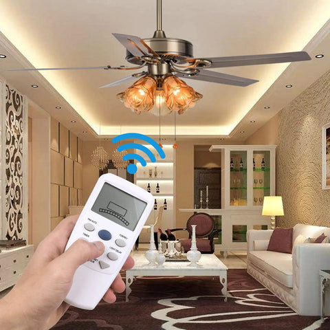 Ceiling Fan Remote Control Replacement For Hampton Bay Thermostatic Remote With Reverse Function And Auto Mode in use in living room