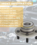 Front Wheel Hub Bearing Assembly Pair For 2005 2014 Chrysler 300, 2006 2014 Charger, 2005 2008 Magnum, 2008 2014 Challenger 2WD