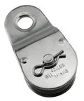 Beefy Heavy Duty Fixed Eye Steel Pulley For Wall Mount Single Wire Rope Pulley All Metal Construction Rugged And Corrosion Resistant Durable Industrial Grade Pulley For Lifting And Cable Systems, 420 lb SWL steel pulley