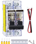 60A DC Circuit Breaker With Remote Control, 12V-400V DC And 90-400V AC, 2 Pole Mini Breaker, DIN Rail Mount Disconnect Switch With External Trigger Wires