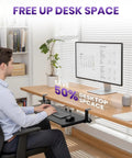 Under Desk Keyboard And Mouse Tray With Pull Out Slide, Adjustable C Clamp, 20 Inch By 11.8 Inch Surface, in use at workstation