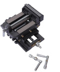 Heavy Duty Cross Slide Drill Press Vise 5 Inch X Y Machine Vice with cast iron body and precision slides for clamping work.