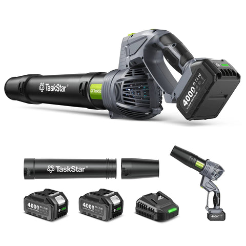 Cordless Leaf Blower With Swivel Head 550 CFM 150 MPH, Includes Two 4.0Ah Batteries And Charger, Ultra Lightweight