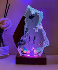 Scuba Diver Ocean Resin Lamp With Multicolor LED Night Light, USB Powered, Handmade Epoxy Decor featuring 3D ocean scene