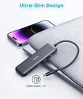 5 In 1 USB C Hub With 4K HDMI, 5Gbps USB C Data, Two 5Gbps USB A Ports, And 100W PD In For MacBook Pro Air Dell And More