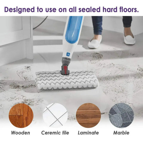 Two Pack Washable Steam Mop Pads Replacements For Genius Lift Away Pro And Pocket Steam Mops 13.5x14 Inches Fits S5002Q S5003A S5003D S6001W S6002 S6003D S3973WM S3973D Reusable And Durable