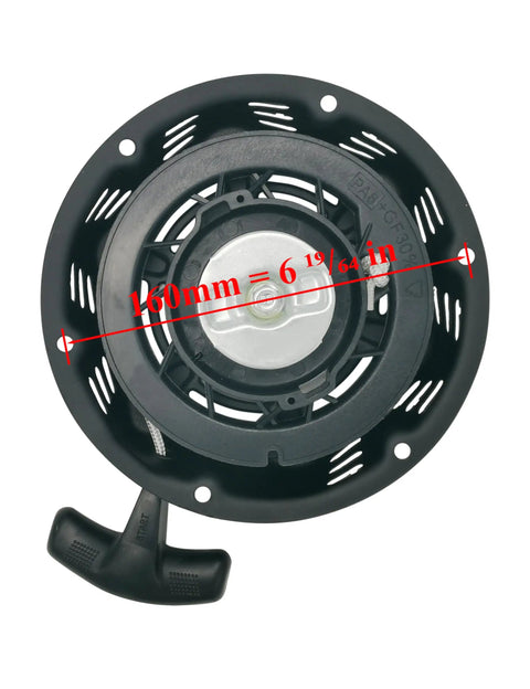 Top view of Recoil Pull Start Starter For Generator Replacement Heavy Duty Plug And Play Fits Champion Pulsar Predator 46598 with 47mm pulley