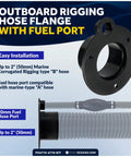 Outboard Rigging Flange Kit With Fuel Hose Port And Hose Union For Boats No Fuss Install Rigging Sleeve And Cable Access