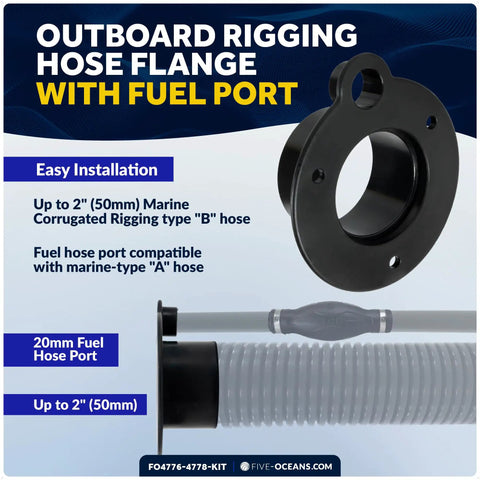 Outboard Rigging Flange Kit With Fuel Hose Port And Hose Union For Boats No Fuss Install Rigging Sleeve And Cable Access